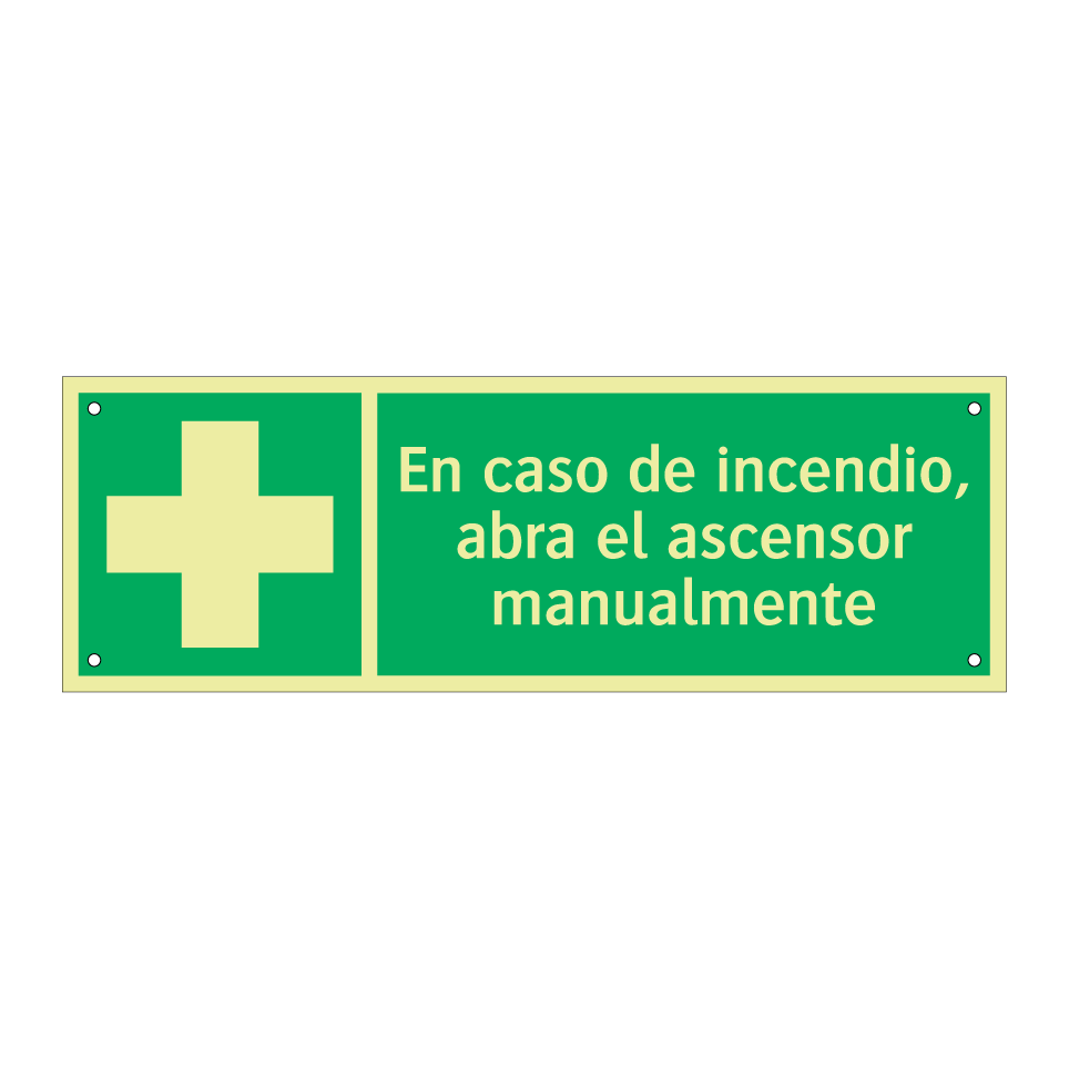 En caso de incendio, abra el ascensor manualmente