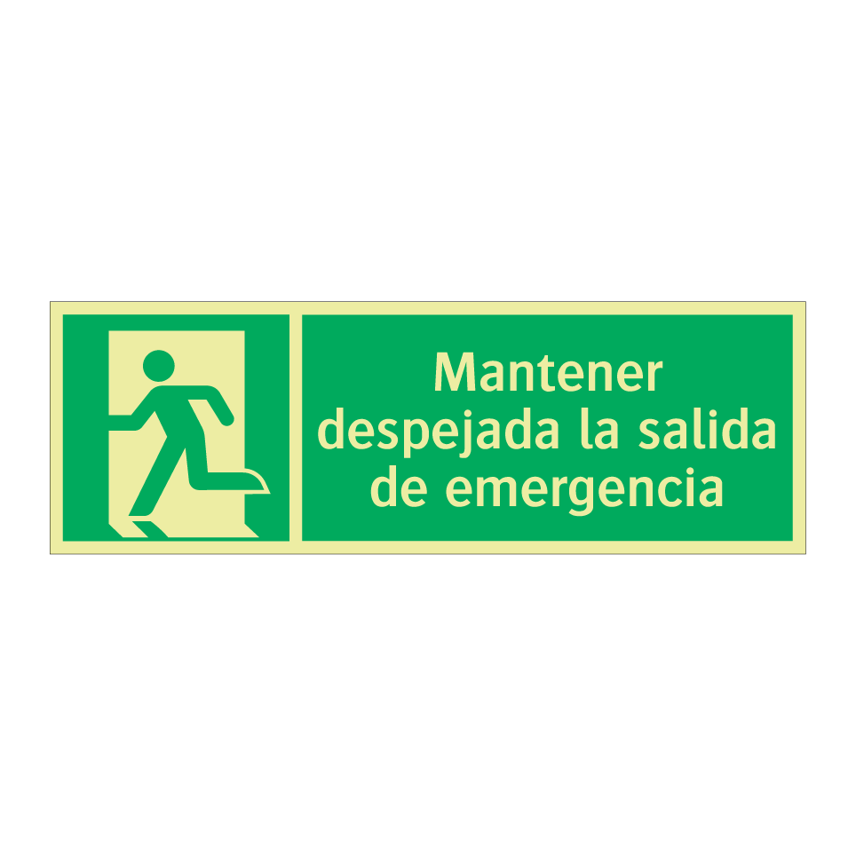 Mantener despejada la salida de emergencia