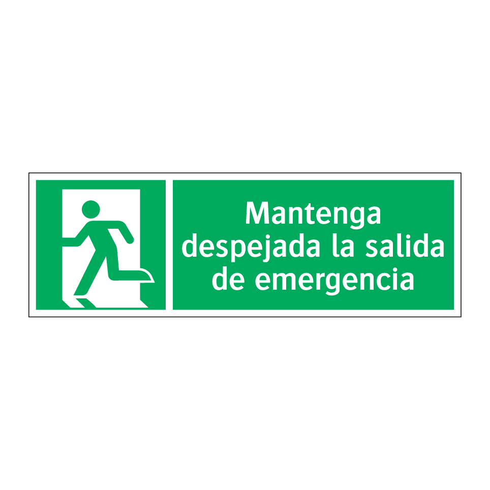 Mantenga despejada la salida de emergencia