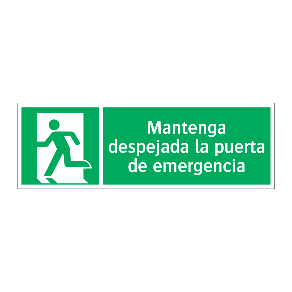 Mantenga despejada la puerta de emergencia