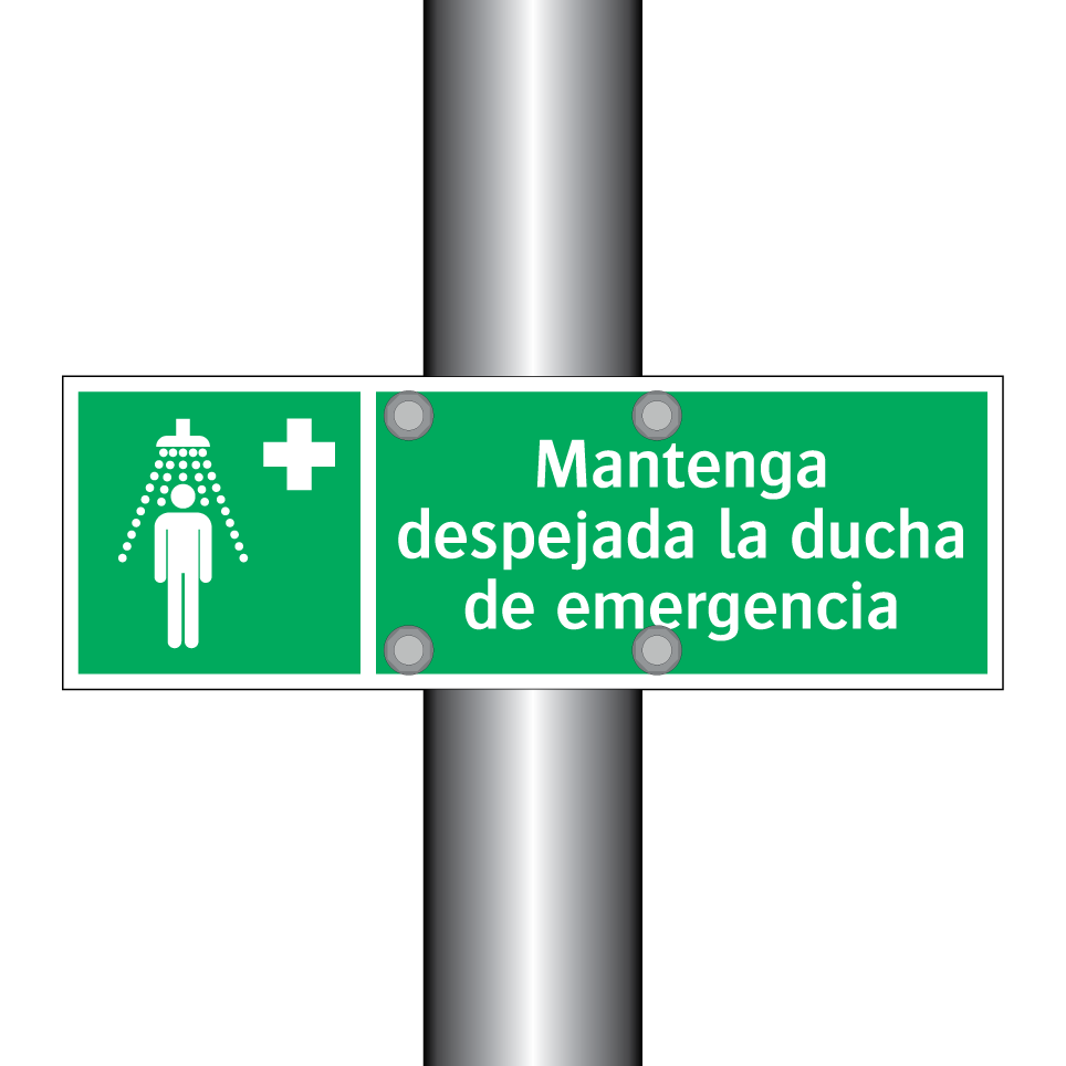 Mantenga despejada la ducha de emergencia