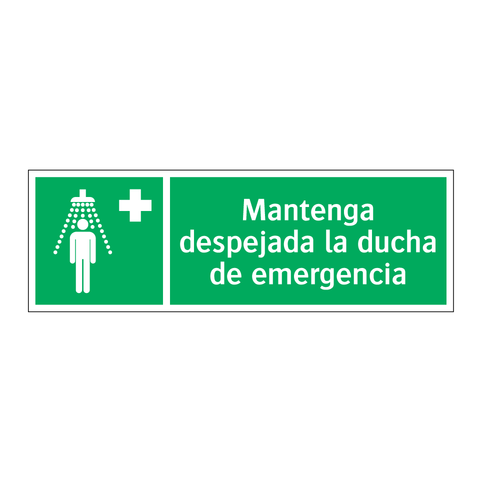 Mantenga despejada la ducha de emergencia