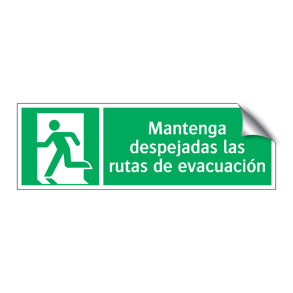Mantenga despejadas las rutas de evacuación