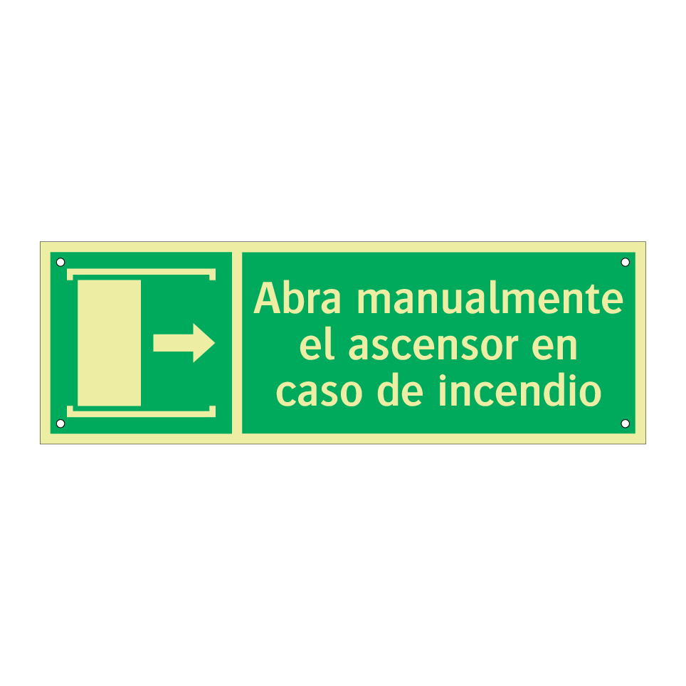 Abra manualmente el ascensor en caso de incendio