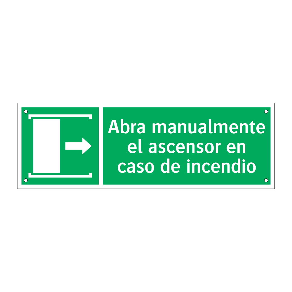Abra manualmente el ascensor en caso de incendio
