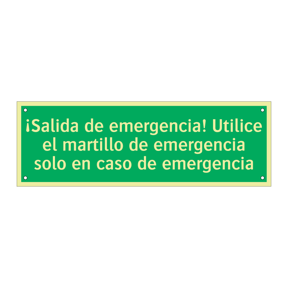 ¡Salida de emergencia! Utilice el martillo de emergencia solo en caso de emergencia