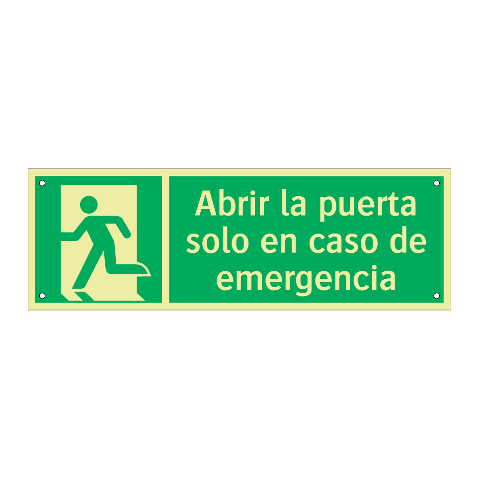 Abrir la puerta solo en caso de emergencia