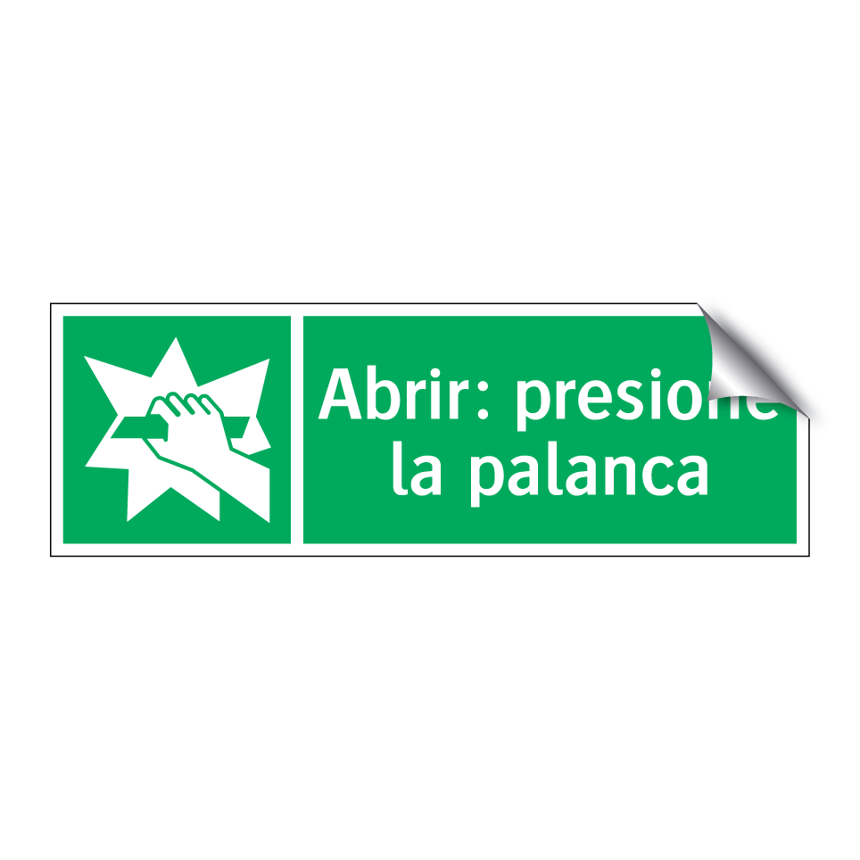 Abrir: presione la palanca
