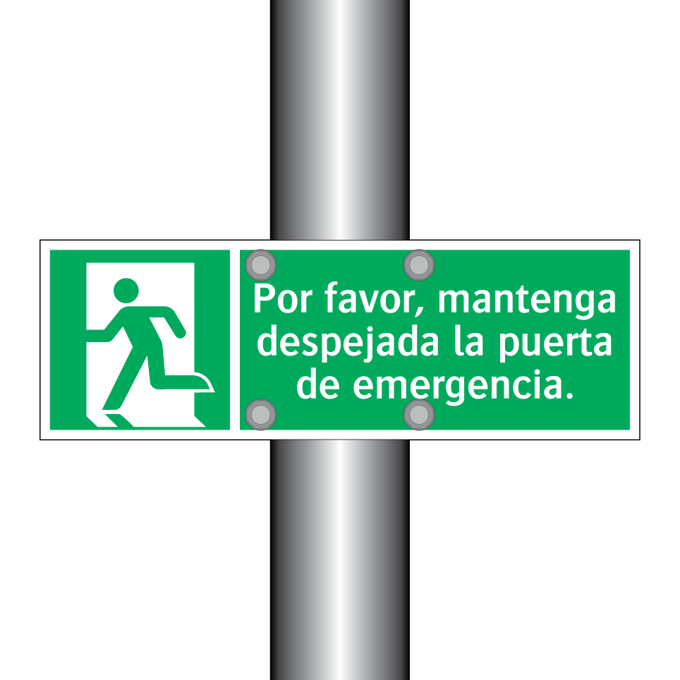 Por favor, mantenga despejada la puerta de emergencia.