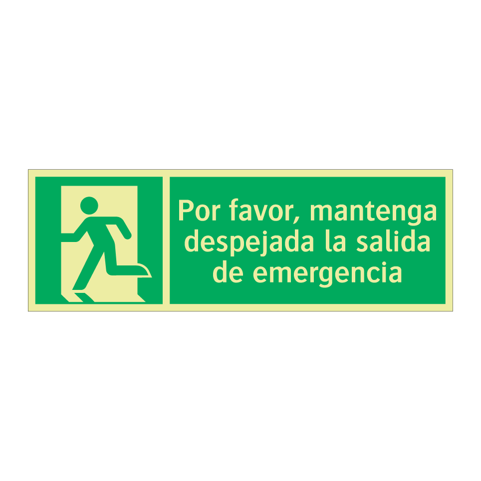 Por favor, mantenga despejada la salida de emergencia