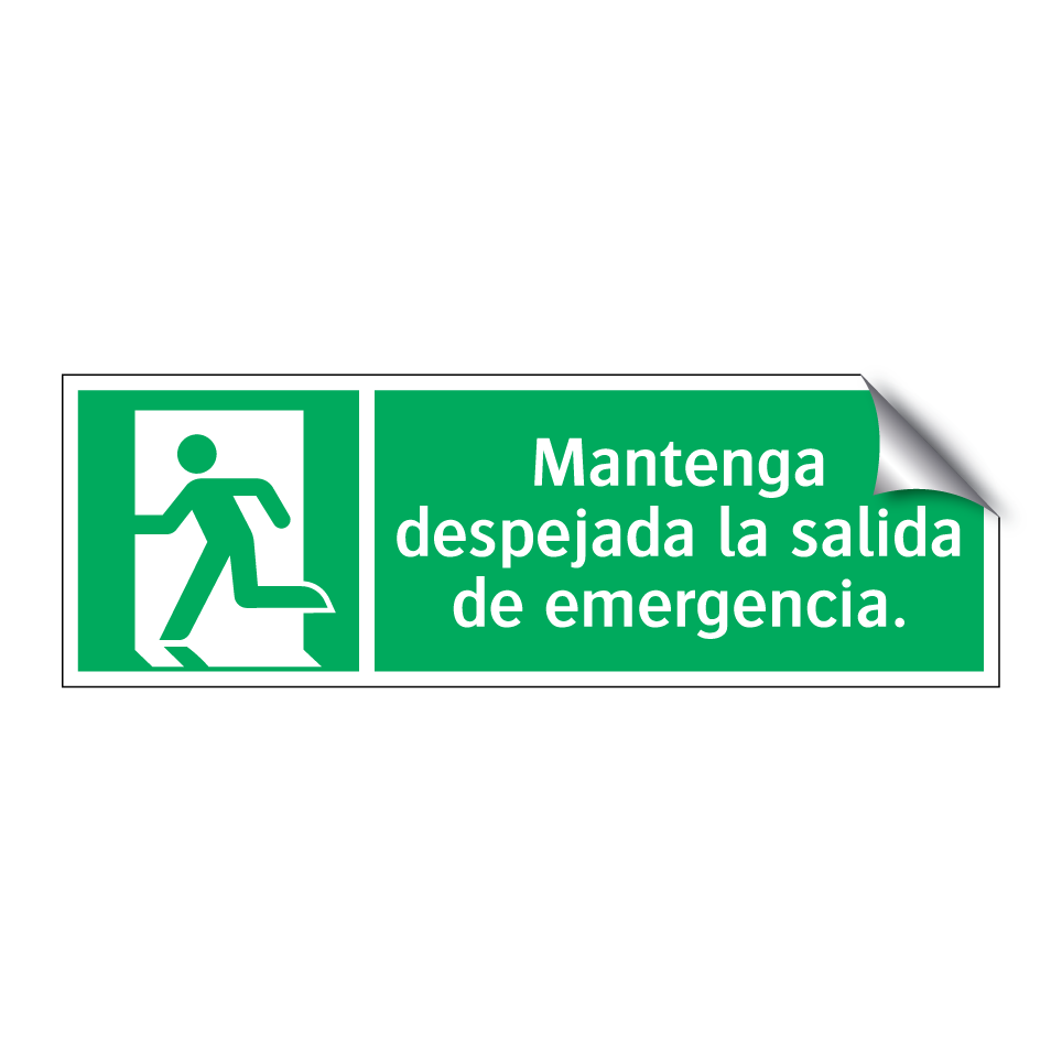 Mantenga despejada la salida de emergencia.