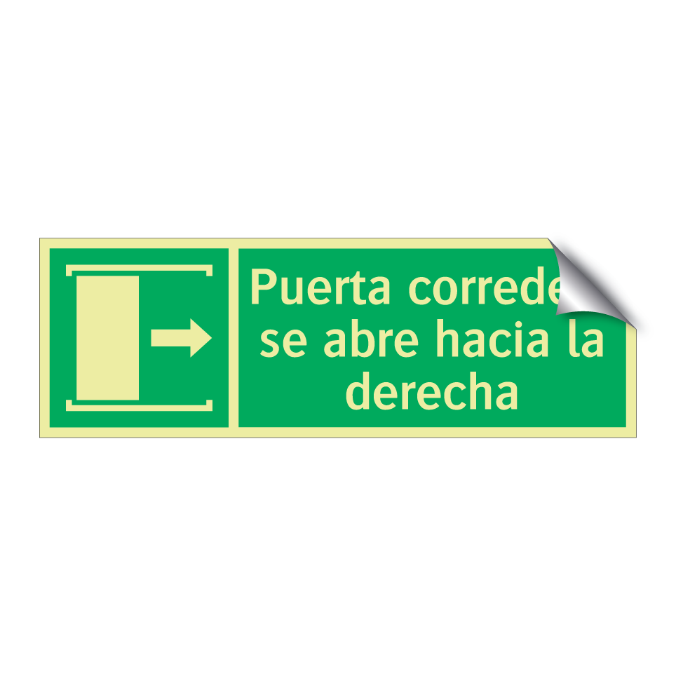 Puerta corredera se abre hacia la derecha