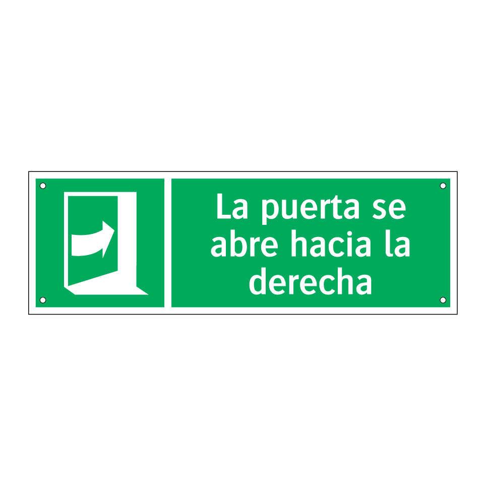 La puerta se abre hacia la derecha