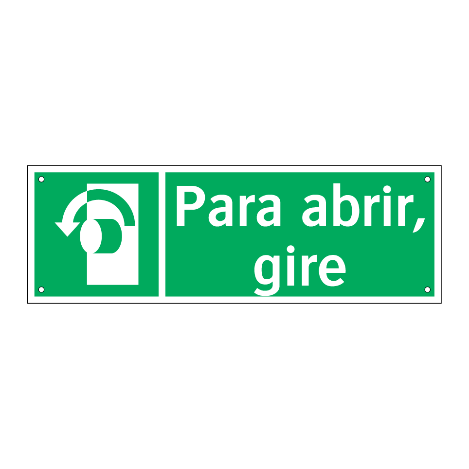 Para abrir, gire