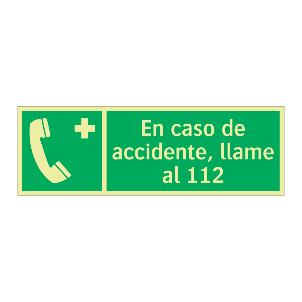 En caso de accidente, llame al 112