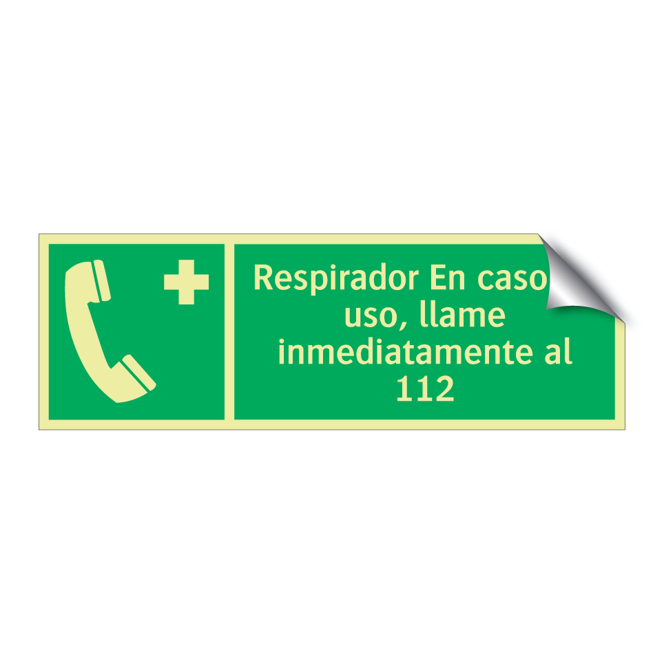 Respirador En caso de uso, llame inmediatamente al 112