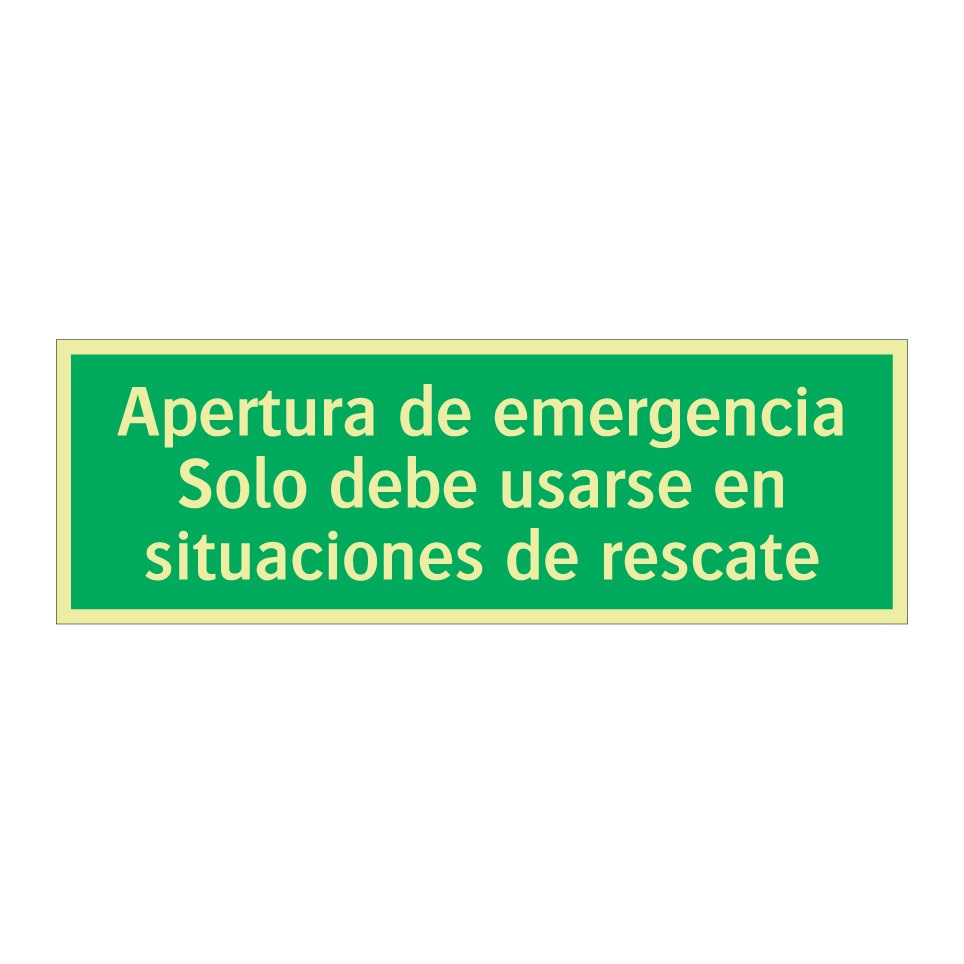 Apertura de emergencia Solo debe usarse en situaciones de rescate
