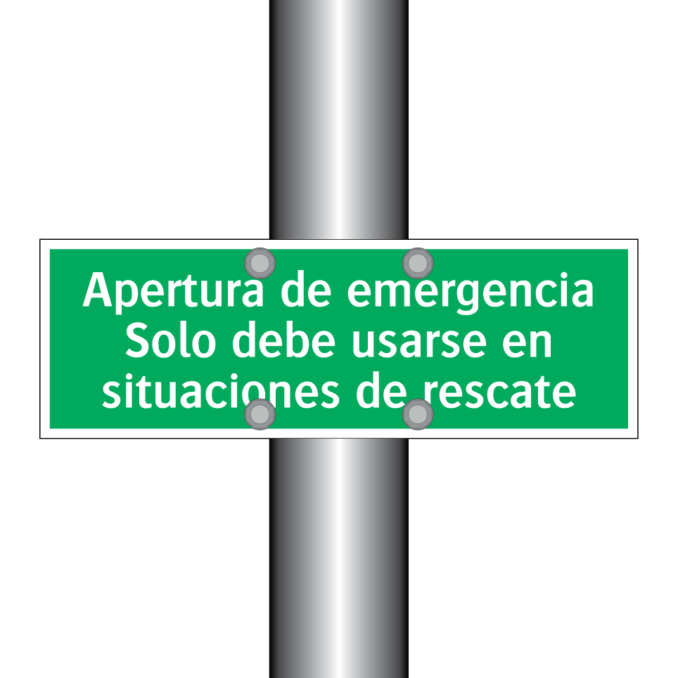 Apertura de emergencia Solo debe usarse en situaciones de rescate