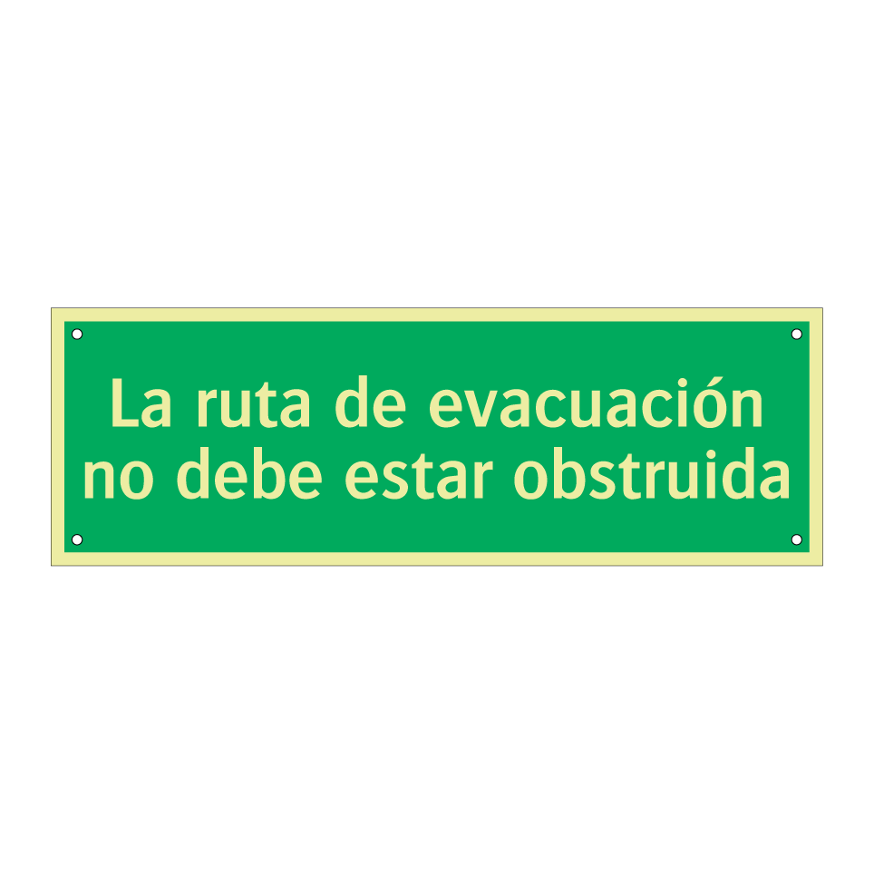 La ruta de evacuación no debe estar obstruida