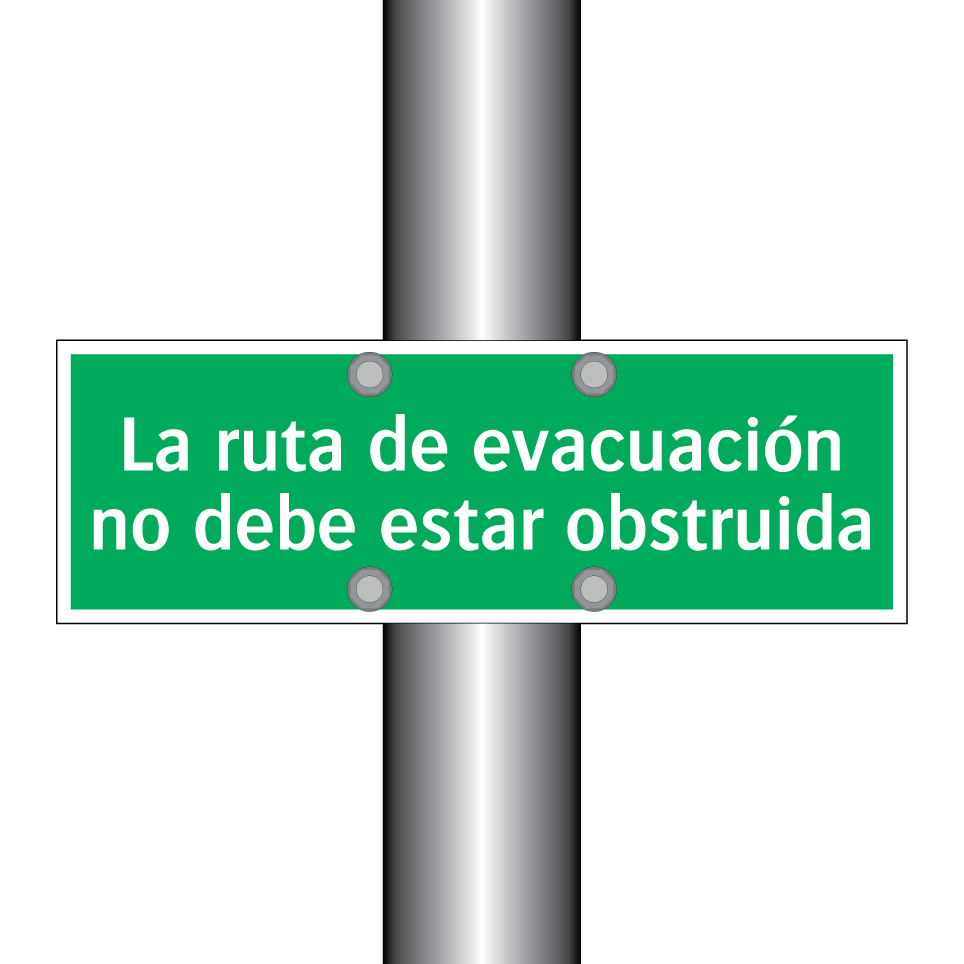 La ruta de evacuación no debe estar obstruida