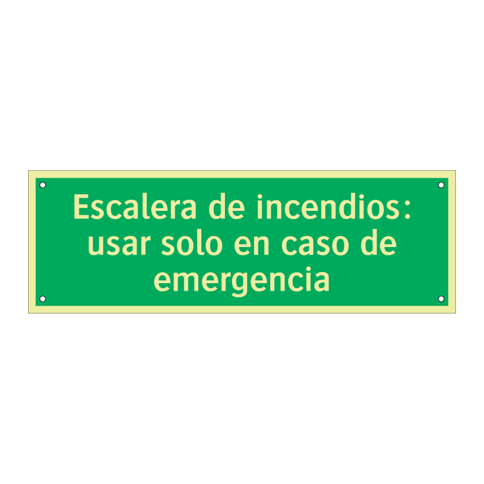 Escalera de incendios: usar solo en caso de emergencia