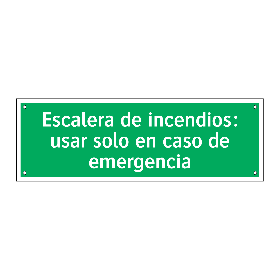 Escalera de incendios: usar solo en caso de emergencia