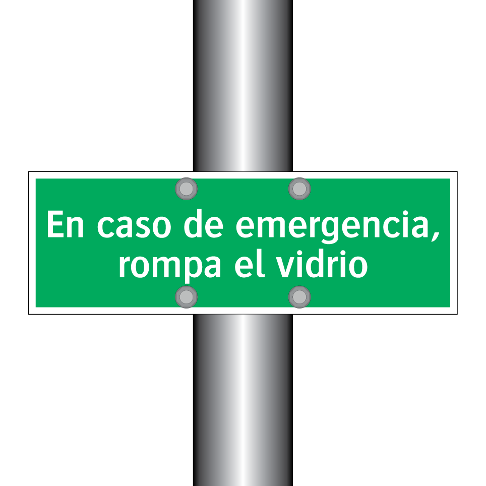 En caso de emergencia, rompa el vidrio