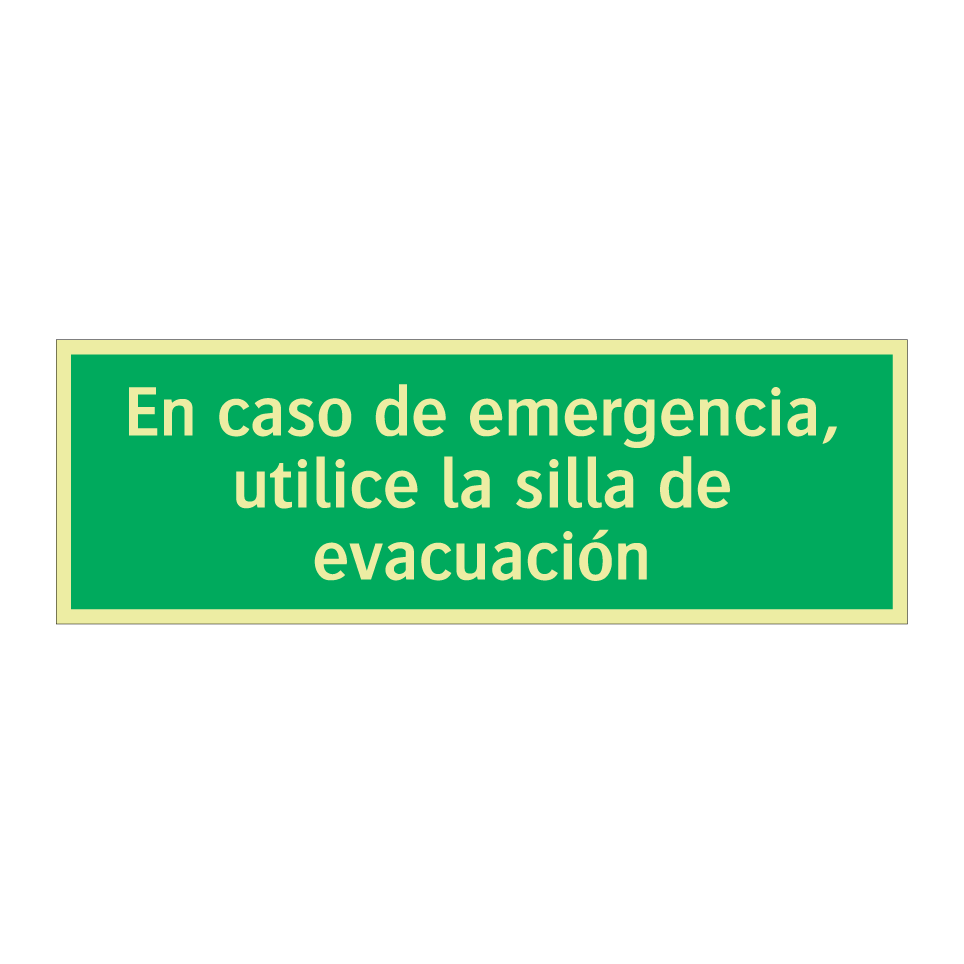 En caso de emergencia, utilice la silla de evacuación