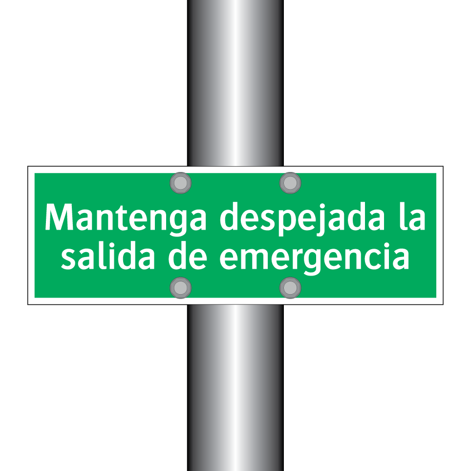 Mantenga despejada la salida de emergencia