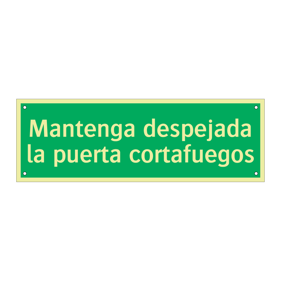 Mantenga despejada la puerta cortafuegos