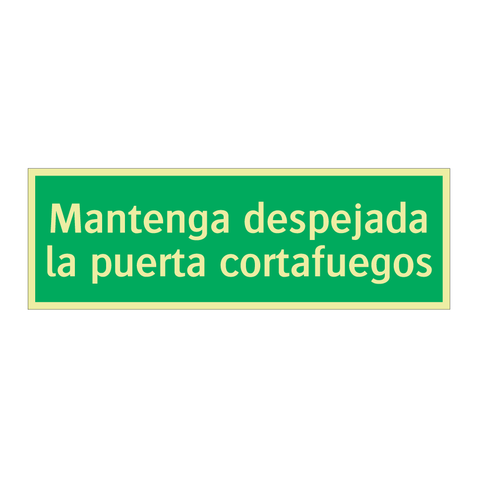 Mantenga despejada la puerta cortafuegos