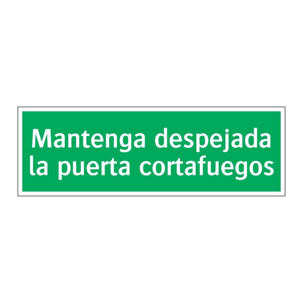 Mantenga despejada la puerta cortafuegos