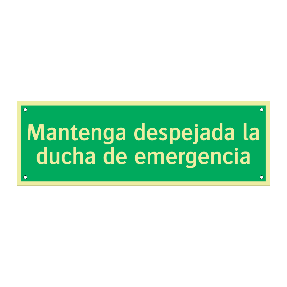 Mantenga despejada la ducha de emergencia