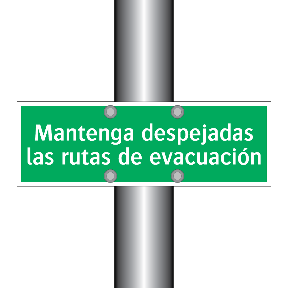 Mantenga despejadas las rutas de evacuación