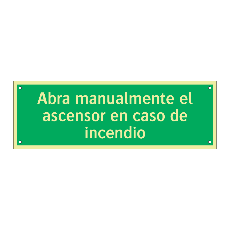 Abra manualmente el ascensor en caso de incendio
