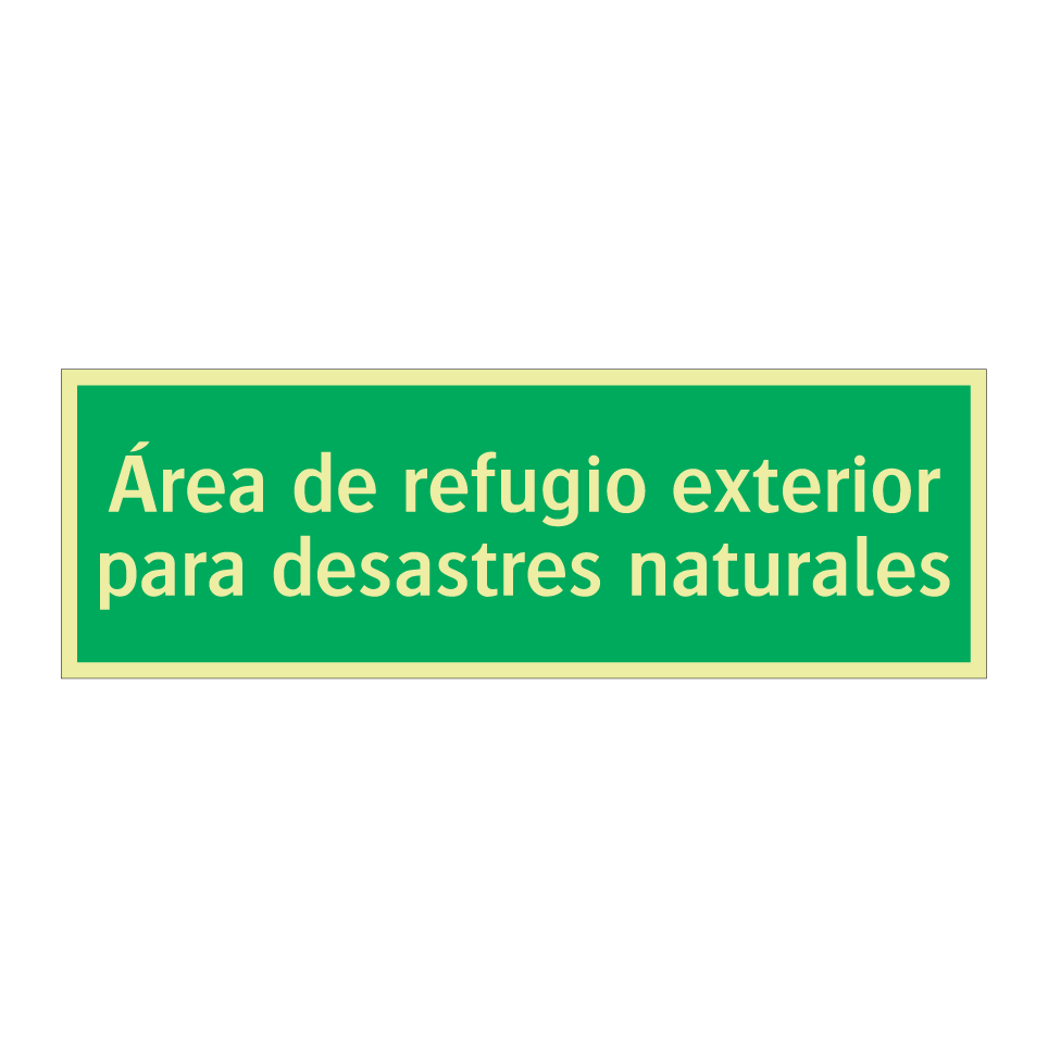 Área de refugio exterior para desastres naturales