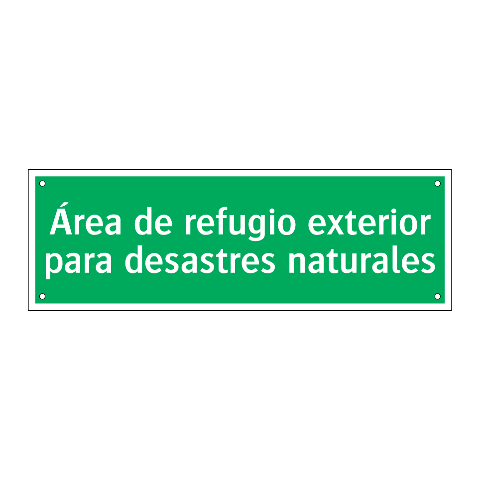 Área de refugio exterior para desastres naturales