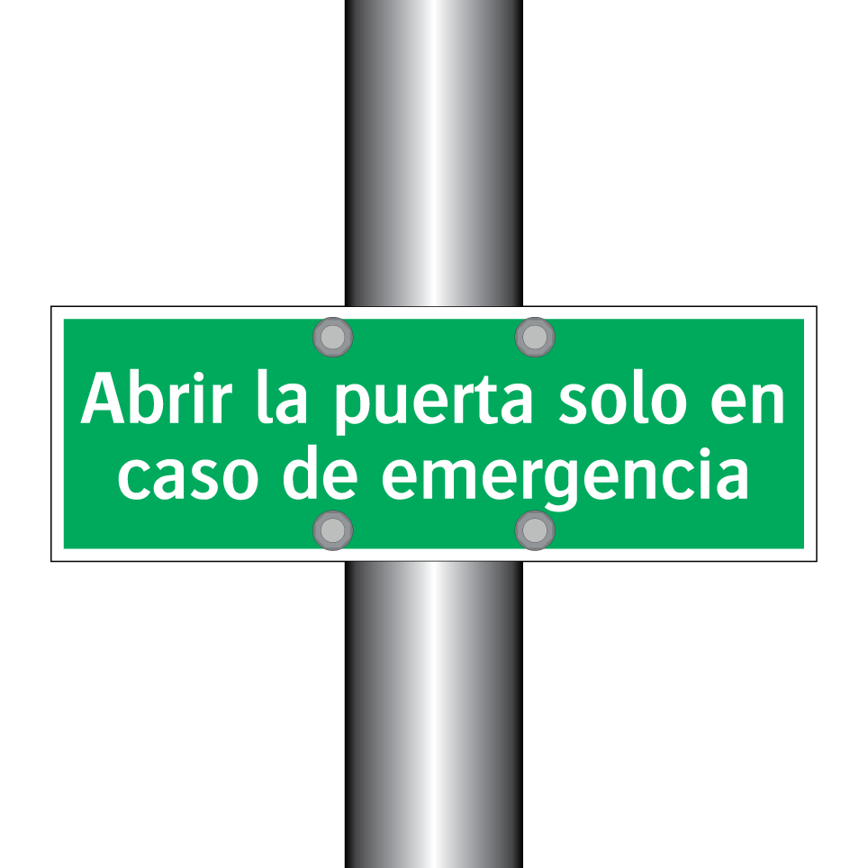 Abrir la puerta solo en caso de emergencia