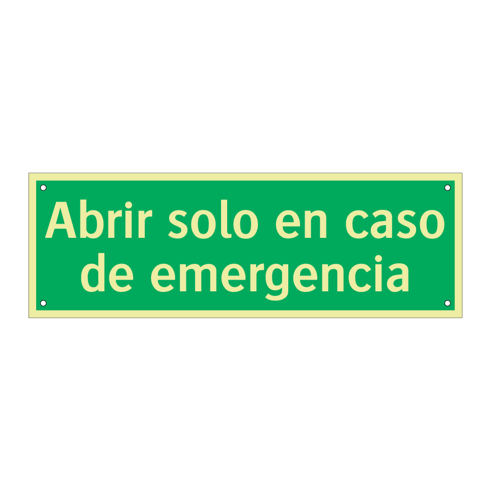 Abrir solo en caso de emergencia