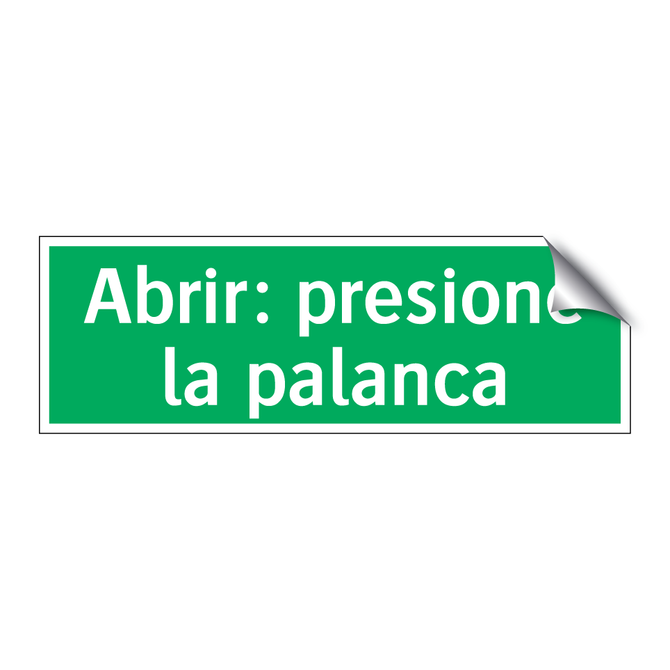 Abrir: presione la palanca