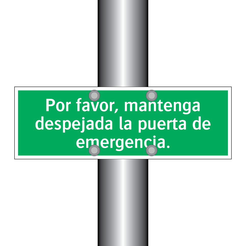 Por favor, mantenga despejada la puerta de emergencia.