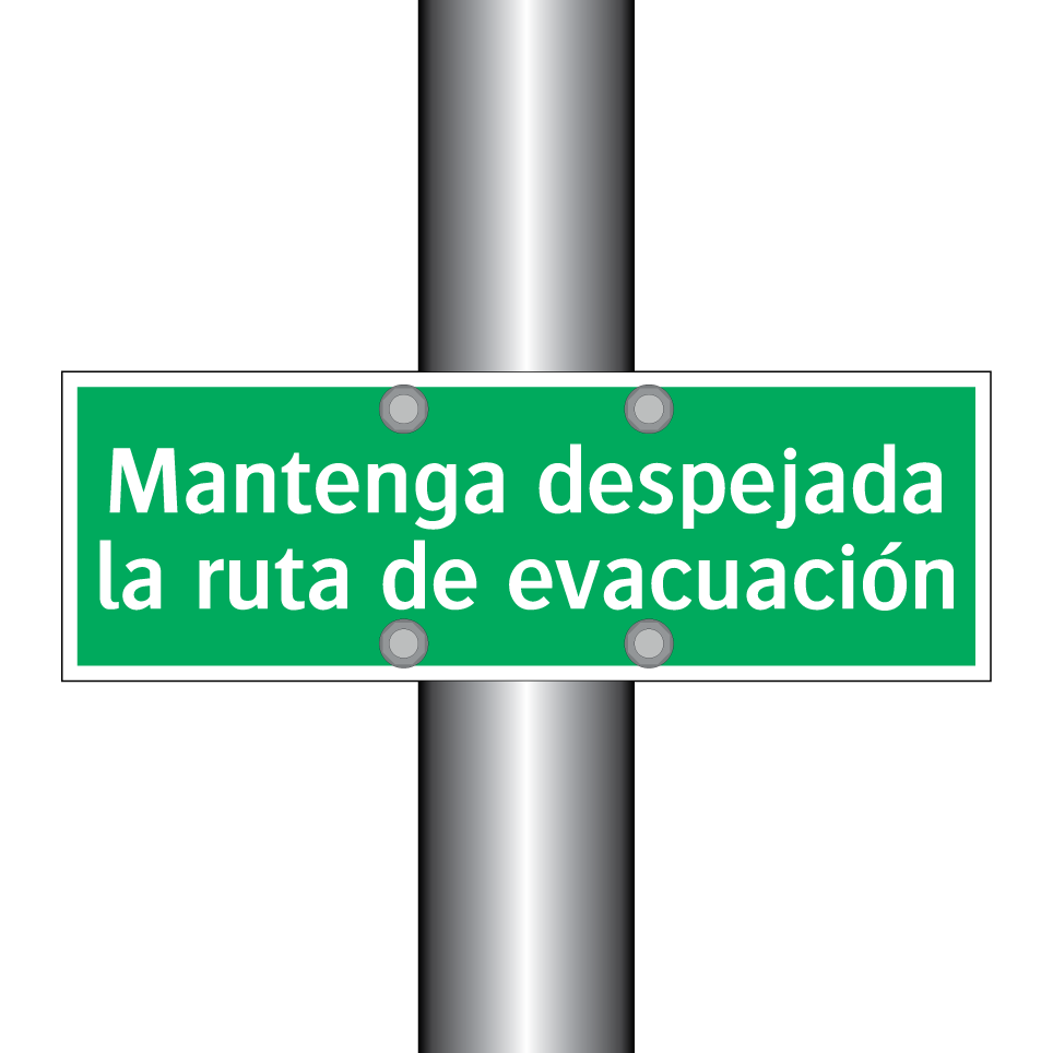 Mantenga despejada la ruta de evacuación