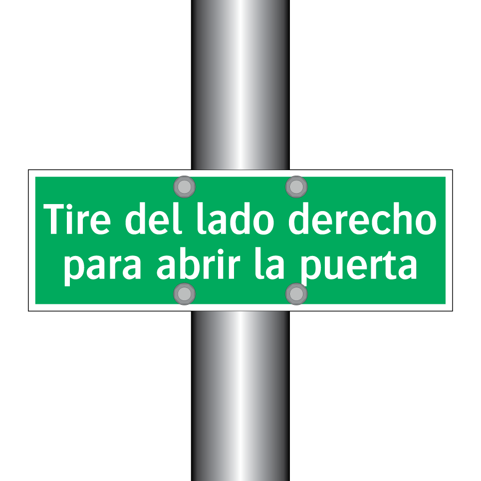 Tire del lado derecho para abrir la puerta