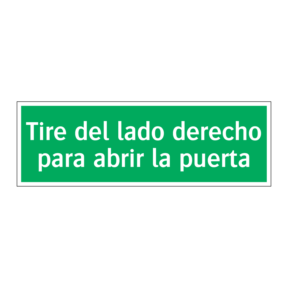 Tire del lado derecho para abrir la puerta
