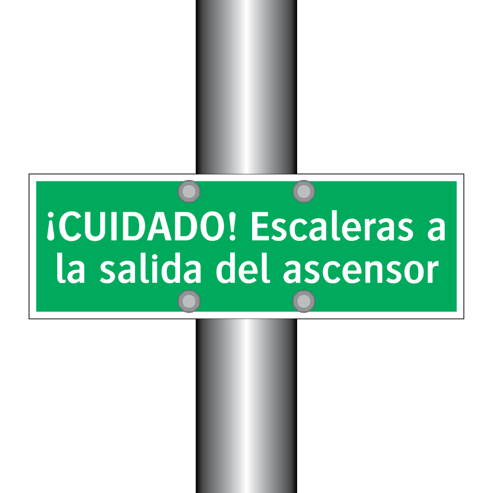 ¡CUIDADO! Escaleras a la salida del ascensor