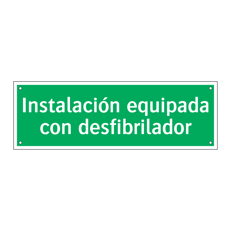 Instalación equipada con desfibrilador