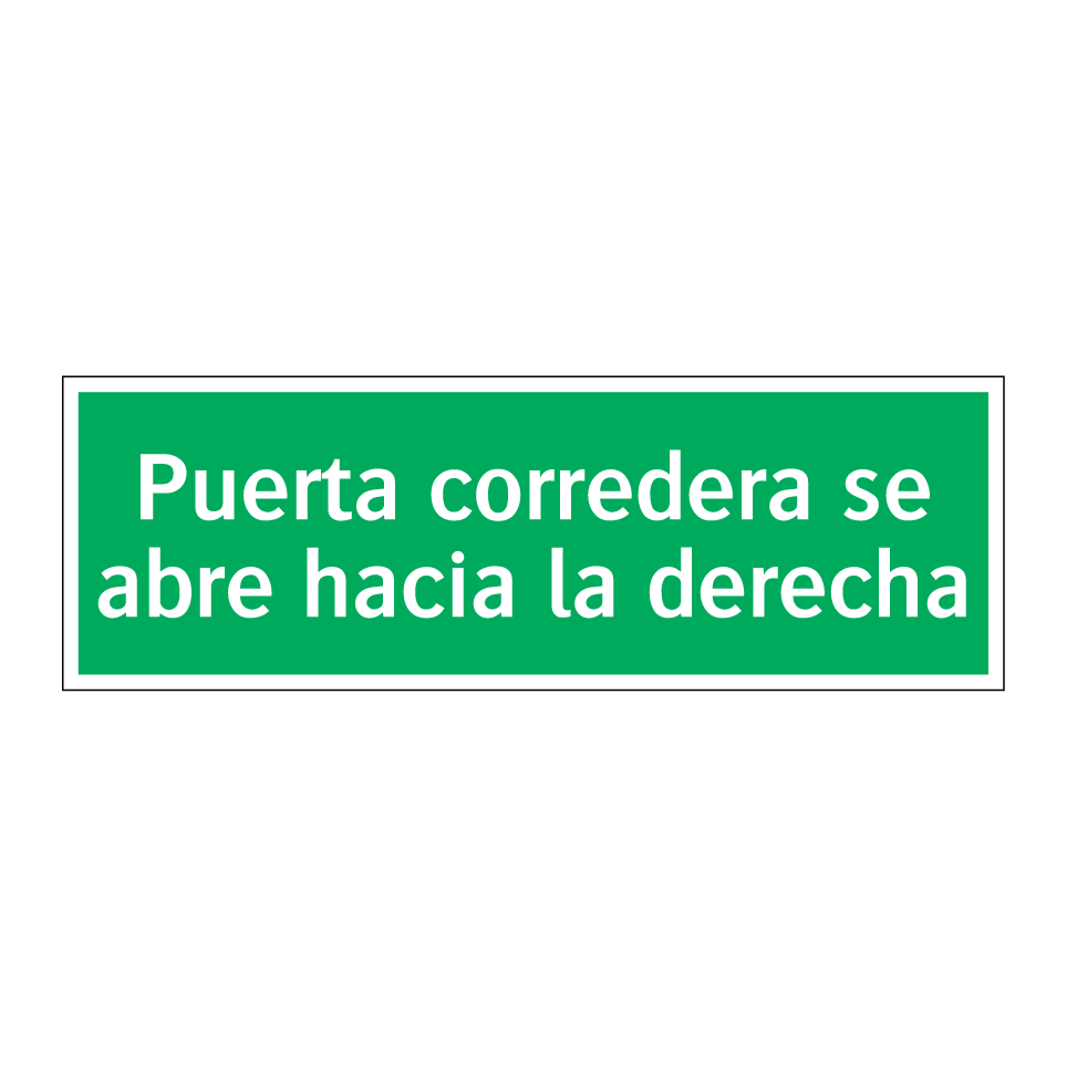 Puerta corredera se abre hacia la derecha