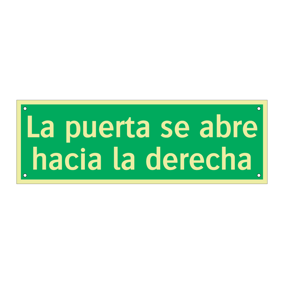 La puerta se abre hacia la derecha