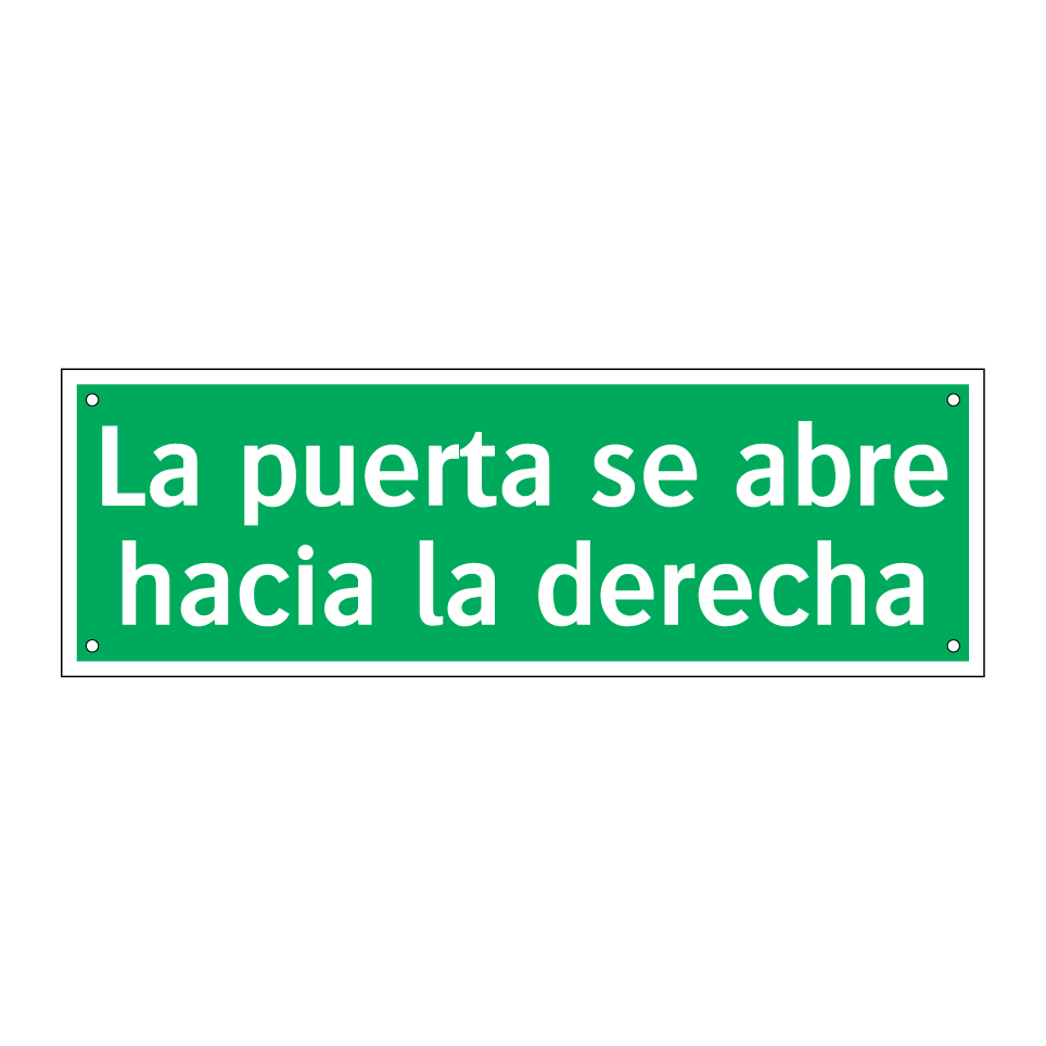 La puerta se abre hacia la derecha