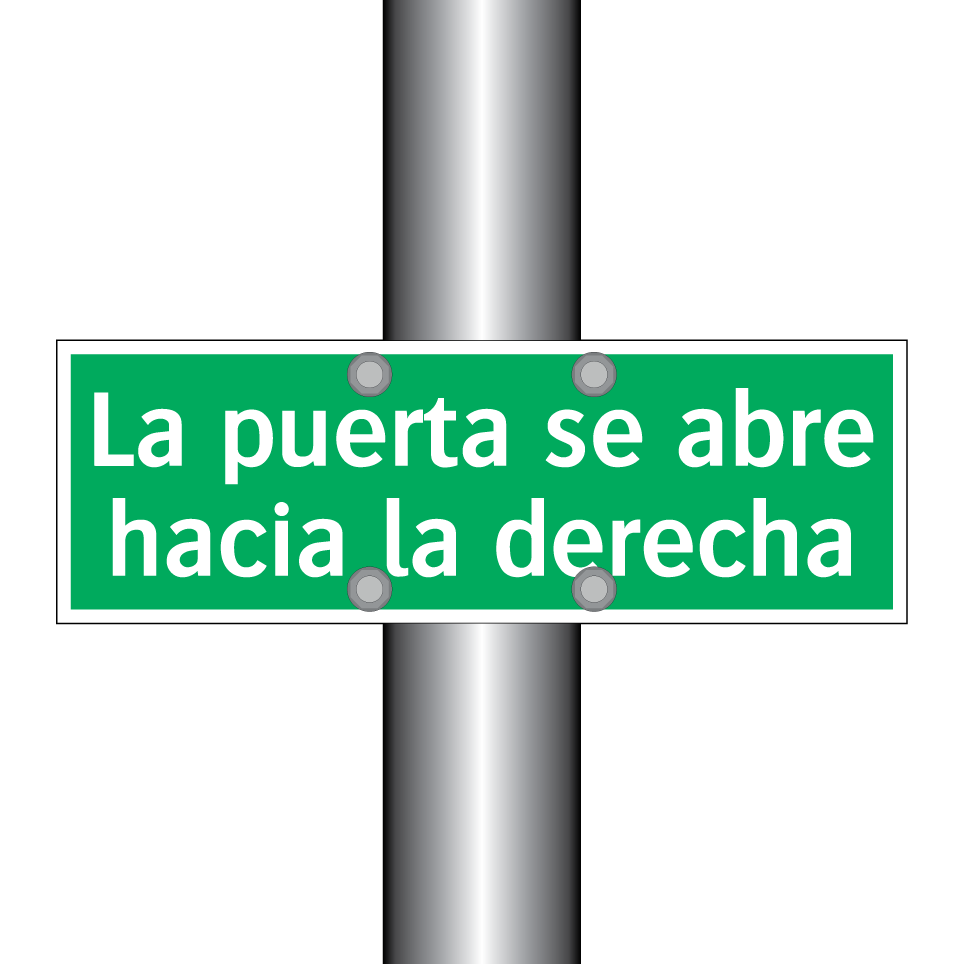 La puerta se abre hacia la derecha